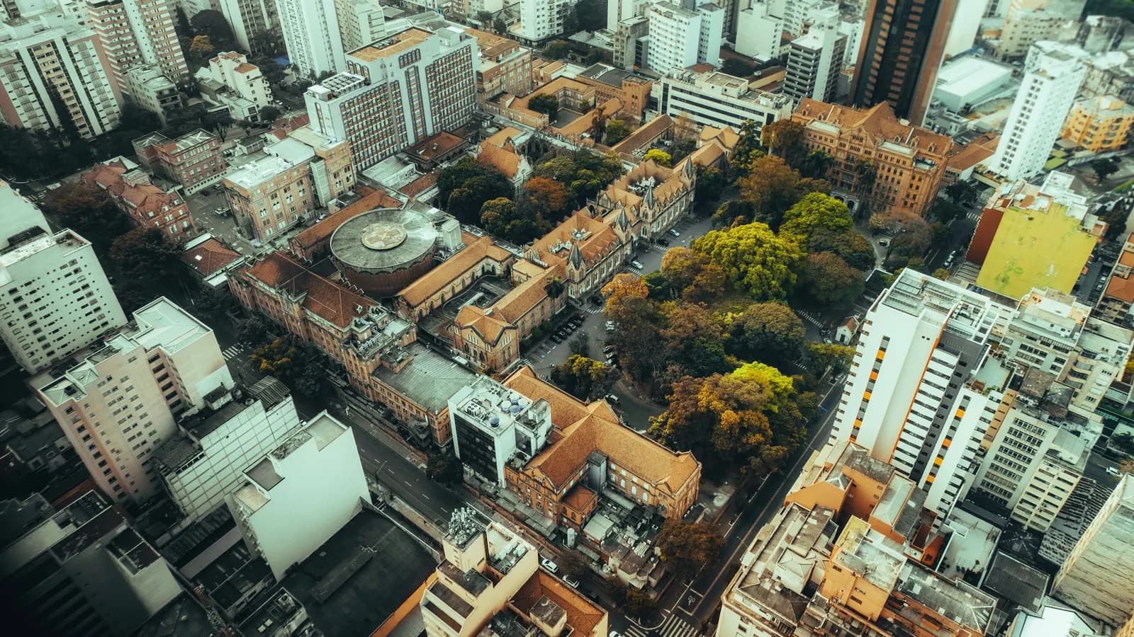 An aerial view of a Brazilian city