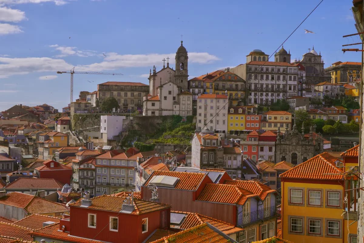 Terracotta rooftops on a Portuguese hillside
